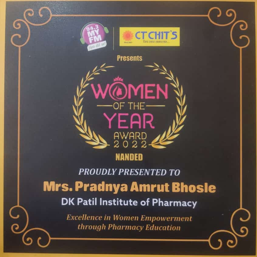 Ms. Bhosle Pradnya Vice-Principal and Head awarded